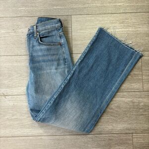 For all 7 mankind straight leg jeans frayed hem blue jeans size 24